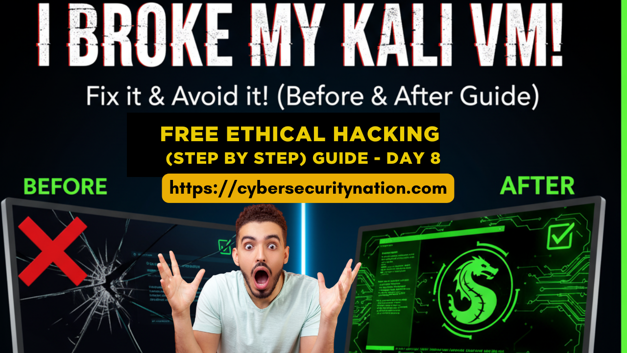 Before and after installing Kali Linux